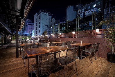 解放感たっぷりのテラス席