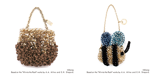 【ANTEPRIMA/WIREBAG・くまのプーさん】「ハニーポット」サイズ:W6、H 5.5cm・価格:16,500円(税込)/「ミツバチ」サイズ:W7.5、H10、D4.5cm・価格:26,400円(税込)