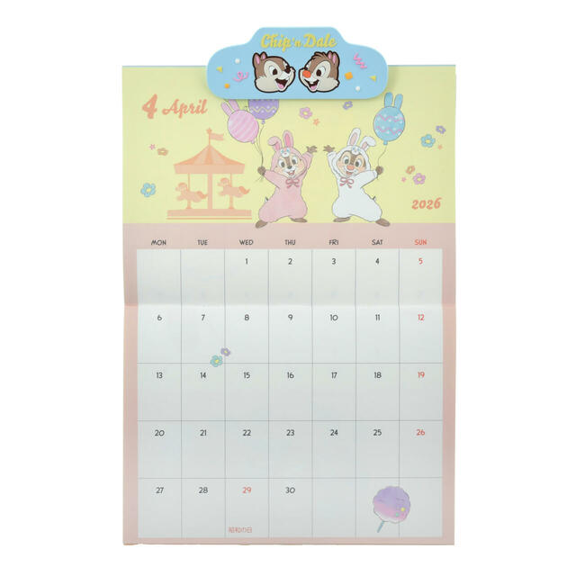 チップ＆デール 壁掛けカレンダー クリップ付き Costume CALENDAR＆ORGANIZER 2026 2,400円