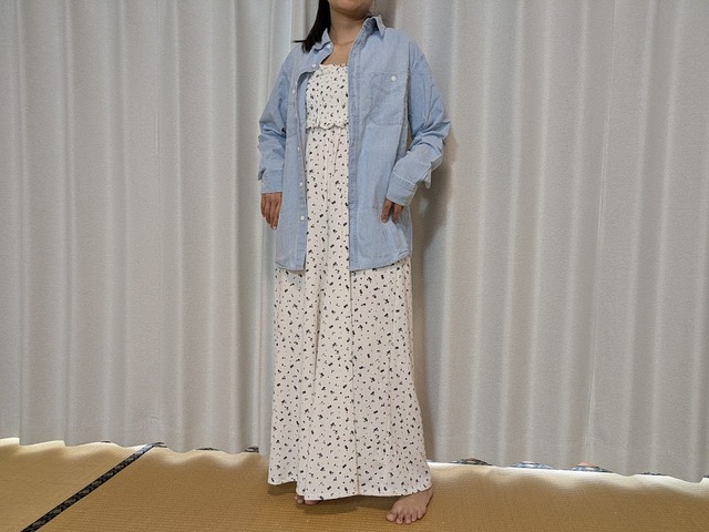 【coca　シャーリングオールインワン】シャツやカーデを羽織ってもおしゃれ！肩掛けにしても◎