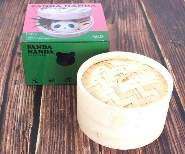 【カルディ　パンダナンダ蒸籠】商品サイズ（約）本体：約直径160×高さ63mm（内寸約直径140×高さ38mm）フタ：約直径160×高さ40mm（内寸約直径150×高さ38mm）