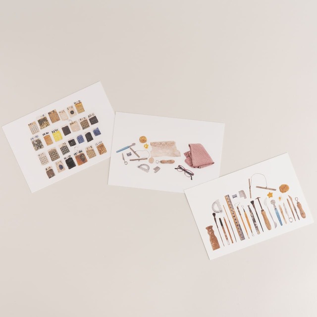 【リサ・ラーソン】「ポストカード」各￥220／展示のキーとなる「リサの道具」をモチーフにしたもの