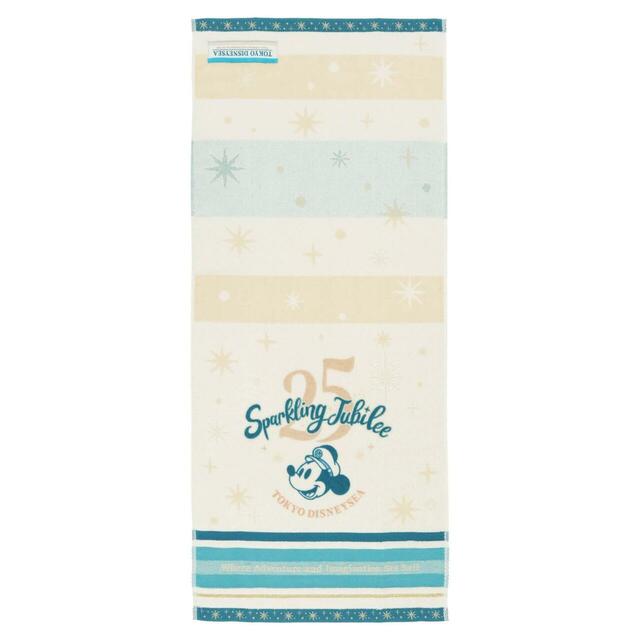 フェイスタオル 2,200円｜「東京ディズニーシー25周年“スパークリング・ジュビリー”」スペシャルグッズ｜販売店舗：東京ディズニーシー「エンポーリオ」｜発売日：2026年4月8日（水）