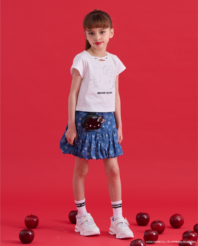 【ANNA SUI mini × HELLO KITTY】ラインストーンTシャツ/¥12,980(税込)