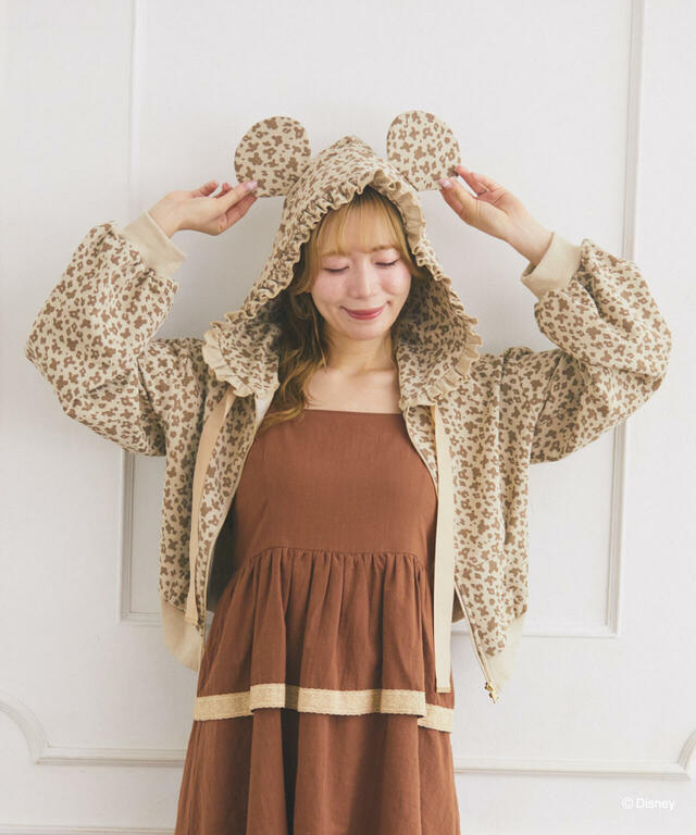ミッキー/レオパード柄パーカー 11,900円｜Areeamディズニーコレクション