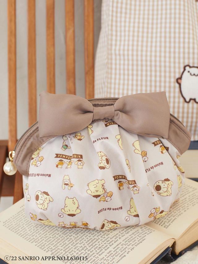 ポムポムプリン リボンポーチ／価格：￥4,389／カラー：Beige
