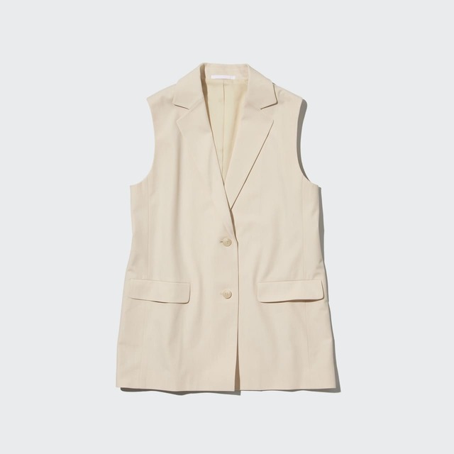 【ユニクロ・商品画像】「ロングジレ」（カラー：CREAM）