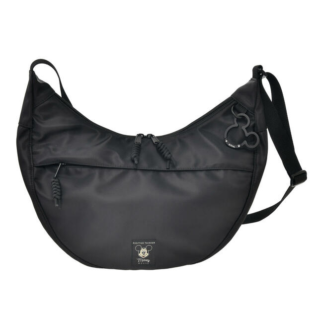 ミッキー ショルダーバッグ カラビナ付き ハーフムーン ブラック パラコード Casual Bag 4,000円