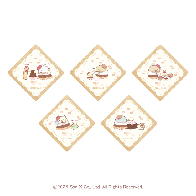 「ウッドマグネット（ランダム5種）」＜価格：880円（税込）＞【可愛さとチョコレートメニューがぎゅっ♪「すみっコぐらしカフェ」東京・愛知で期間限定オープン！】