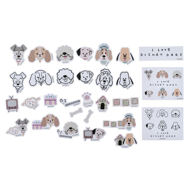ディズニーキャラクター シール・ステッカー フレーク ケース入り ゆるかわ ディズニードッグ Sticker Collection 700円