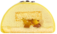 「えもじの子(コラボ) スン眉/キリ眉ケーキ」断面イメージ【不二家×「えもじの子(仮)」コラボレーション商品】