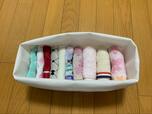 【セリア 整理収納仕切りケース ハンカチ】タオルハンカチやハンドタオルにちょうど良い♪