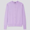 UVカットスーピマコットンクルーネックカーディガン（長袖）PURPLE