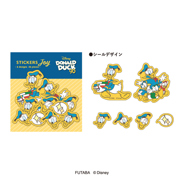 フレークシール 550円｜郵便局「ドナルドダック90th喜怒愛楽ステーショナリー」