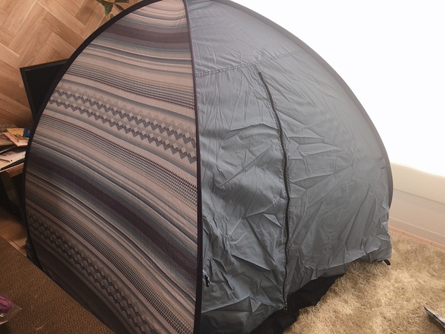 【ニトリ フルクローズシェード ウェーブ ISH】しっかりしたテントが数十秒で完成！