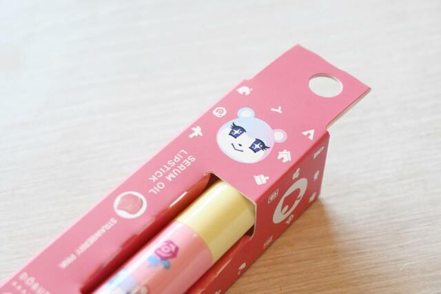 【ファミリーマート Mitea ORGANIC「どうぶつの森」コレクション】きらきらしたおめめとゆめいろカラーのグラデーションがかわいい、コグマの“みすず”デザインのリップ