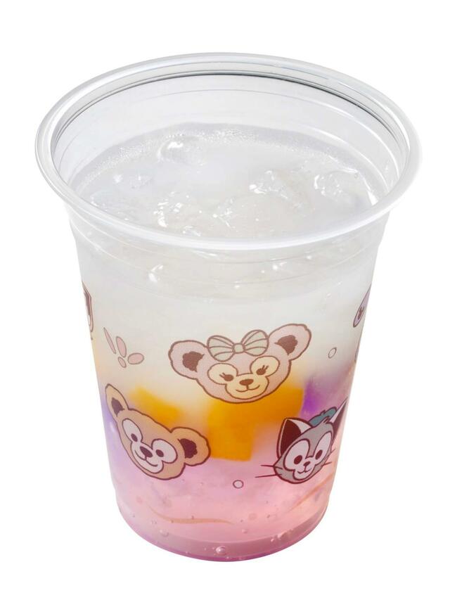 スペシャルドリンク（ライチー、マンゴー、乳酸菌飲料） 700円｜東京ディズニーシー「ダッフィー＆フレンズ20周年：カラフルハピネス」スペシャルメニュー｜販売店舗：ミゲルズ・エルドラド・キャンティーナ｜販売開始：2025年4月8日（火）