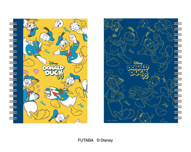 ドナルドダック A5リングノート 販売価格:各550円(消費税込、送料別)【ドナルドダック 90th 喜怒愛楽ステーショナリー】