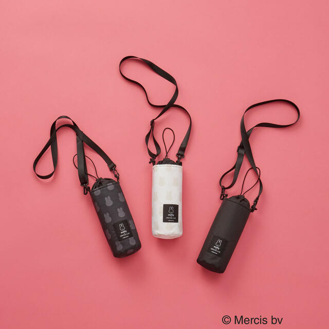 【ミッフィー×OPAQUE.CLIP／円柱マルチショルダーバッグ】ペットボトルや折りたたみ傘の収納に便利！カラーは3色。モノグラム調のミッフィーシルエットもかわいい♪（税込1980円）