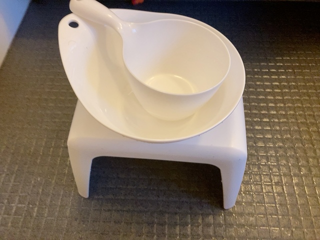 【ニトリ お風呂グッズ 3点セット　ラフィーネ/セッコシリーズ (風呂いす高さ25cm ホワイト)】椅子の高さが違うバージョンや、色違いもあります