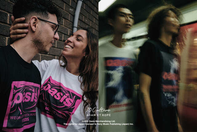 【oasis×ADAM ET ROPE'】コラボTシャツはツアーポスターのアートワークを使用した全6柄