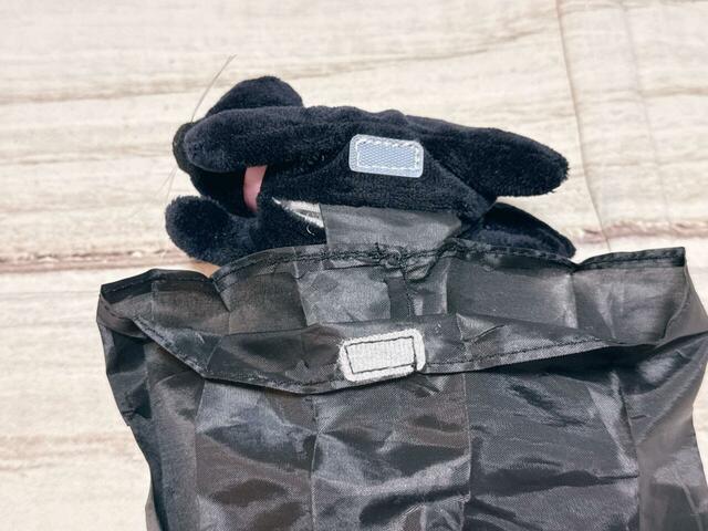 【カルディ ハロウィン パッチンキャットトリートバッグ】プチバッグの上部はマジックテープ付きで、閉じることができます