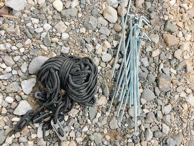 【ワークマン 【WEB限定】BASICドームテント 1人用 （キャノピー110cm）】約10分ほどで設営完了