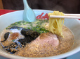 【ラーメン山岡家　朝ラーメン】朝ラーメンの麺は豚骨スープによく絡みます