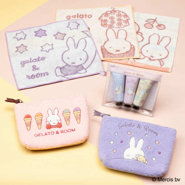 【MIFFY GELATO & ROOM by LOFT】「ミニタオル」(全3種類)各880円、「マルチクリームセット」1,980円、「サガラポーチ」(全2種類)各2,530円