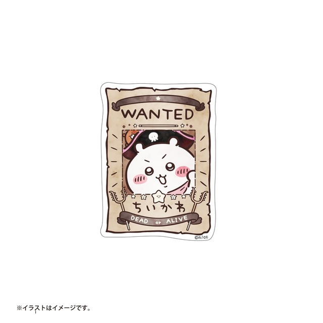 【ちいかわアドベンチャー】「スマホに貼れるサイズのクリアステッカー」手配書ちいかわ　￥385