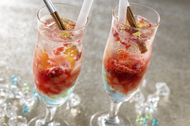 東京ディズニーシー20周年「タイム・トゥ・シャイン!」スーベニアグラス S.S.コロンビア・ダイニングルーム(洋梨、ミックスベリー、ライムゼリー、ソーダ、シナモンスティック)