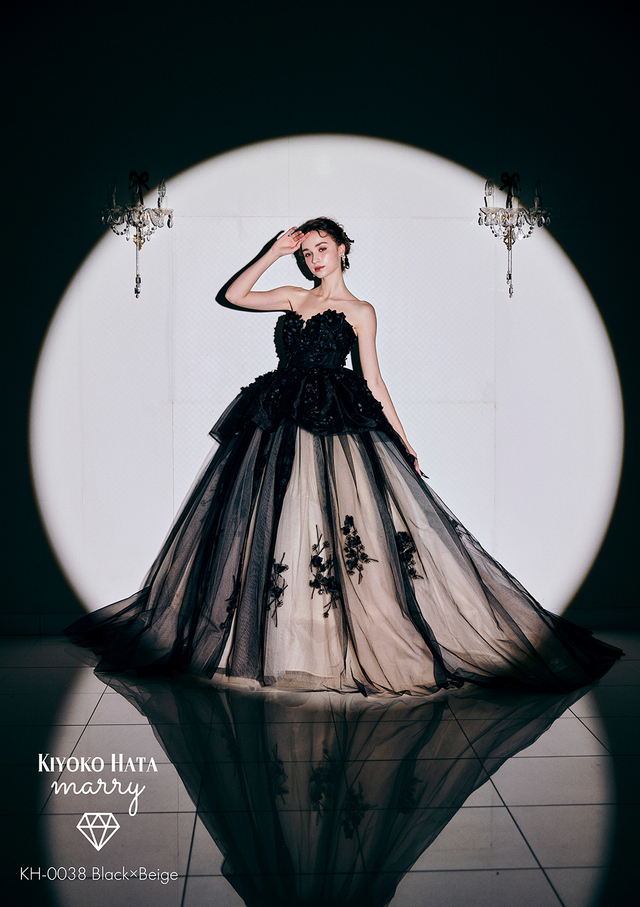 KIYOKO HATA（キヨコハタ）×marry（マリー）新作ウェディングドレス　KH-0038_Black×Beige