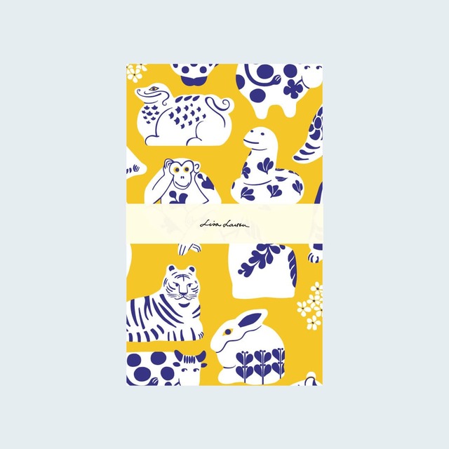 【リサ・ラーソンの干支全集（もっと）】捺染てぬぐい　全1枚