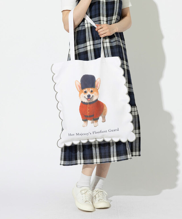 【Jubilee ＜ジュビリー＞】スカラップトートバッグ CATS & DOGS