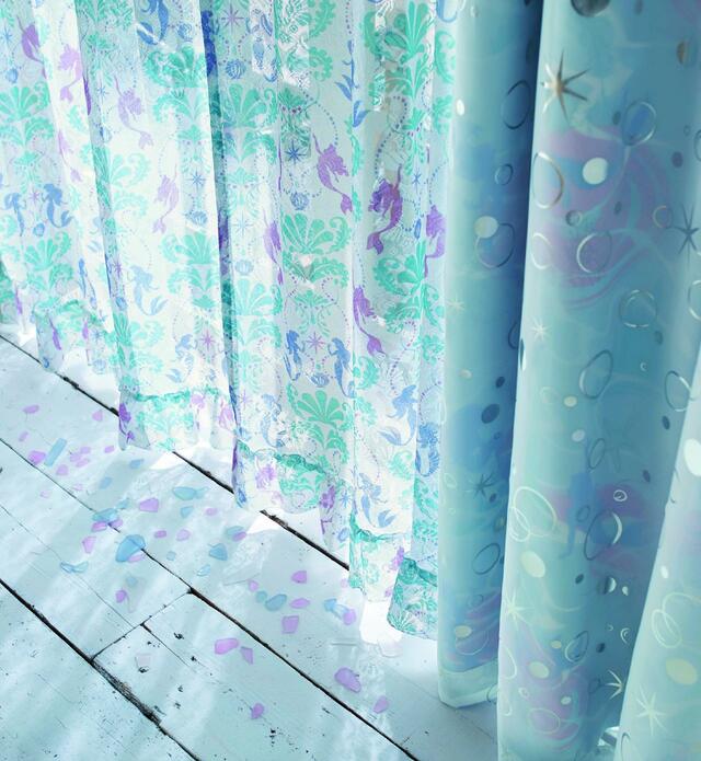 箔プリントの２重遮光カーテン「アリエル」｜￥ 10,800～15,900 （税込）