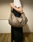 【無印良品　撥水リップストップショルダーバッグ】カラーはオフ白（新色）、黒、ライトグリーン、モカブラウンがあります