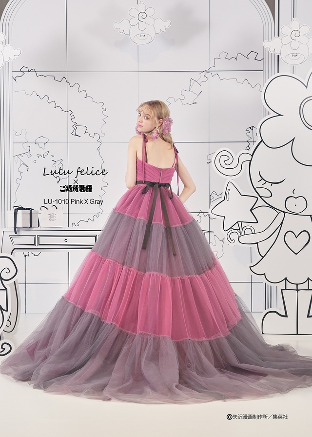 「Lulu felice×ご近所物語」新作ウェディングドレス LU-1010_PinkXGray