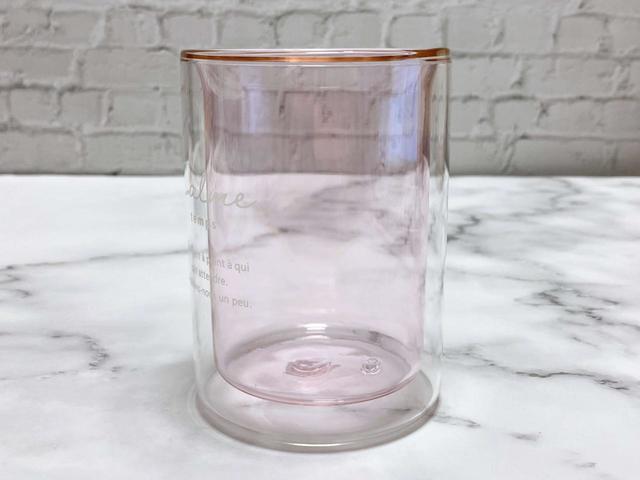 【Francfranc】ストレート ダブルウォールグラス ピンク／税込1000円