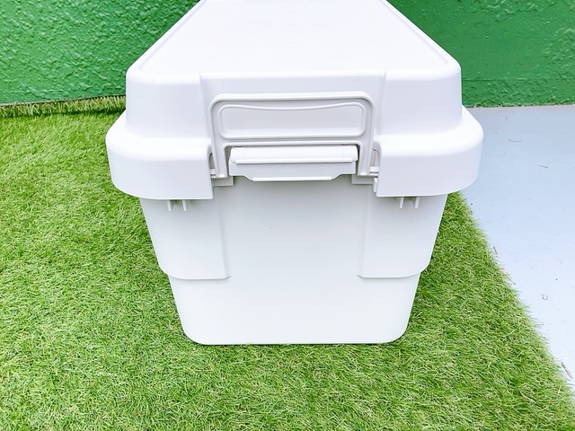 【無印良品 ポリプロピレン頑丈収納ボックス 大 50L】ストッパー部分が持ち手になる