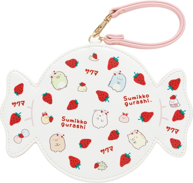 【すみっコぐらし×サクマいちごみるくキャンディ】「ダイカットパスケース」2,200円　通勤通学に！