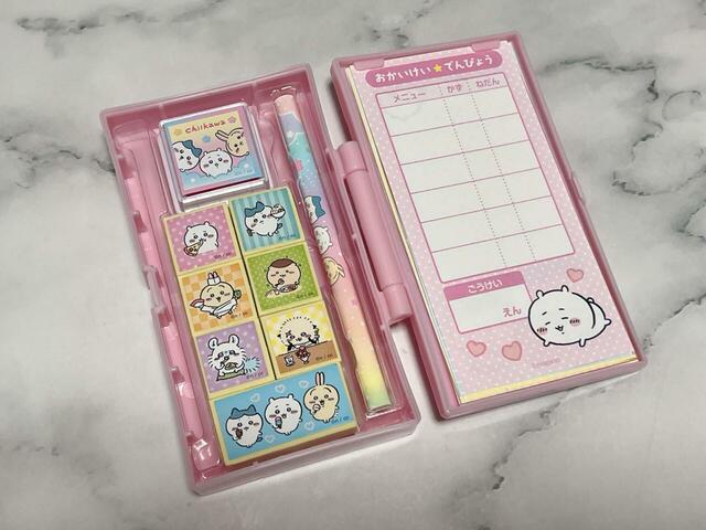 【ちいかわもぐもぐスタンプセット】子供がお店屋さん遊びをする時は伝票風メモを挟みましょう