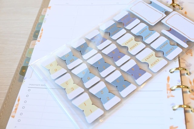 【GAACAL「大人ノート」で始めるライフログ】「インデックスステッカー」は6シート計120枚のセット