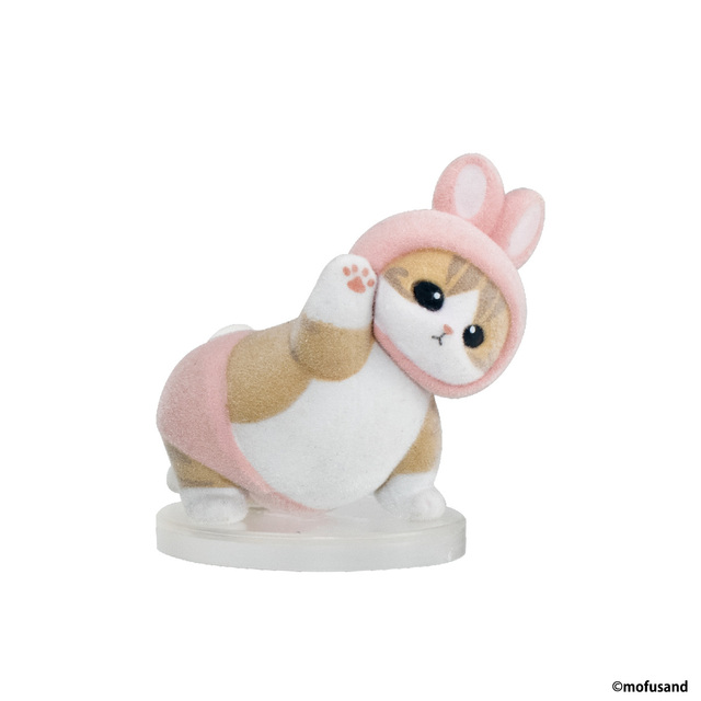 【mofusand ならぶんです。】ピンク／唯一直立ポーズではないうさにゃん。ピンクの肉球もチャームポイント