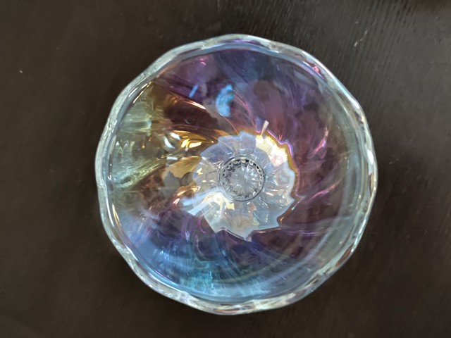 【キャンドゥ】スパイラルデザートグラス（オーロラクリア）