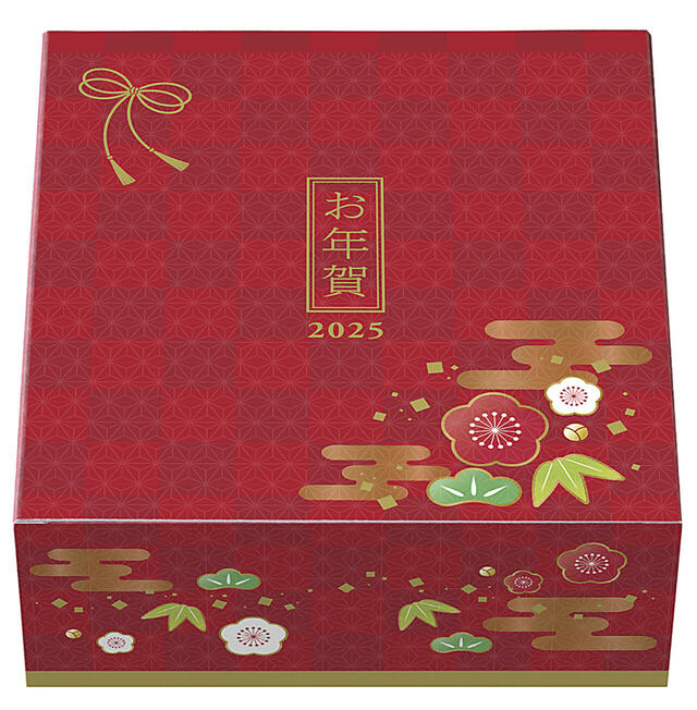 「スイーツおせち（9個入）専用ボックス」＜価格：2,900円（税込3,132円）＞【【銀座コージーコーナー】縁起のいい“干支スイーツ”でゲン担ぎ！可愛い巳年ケーキで2025年のスイーツ初め（R）♪】