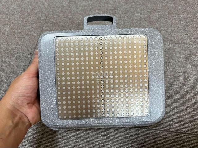 【カインズ 取っ手が外せるストーンマーブル仕切フライパン】IHにも対応が嬉しい