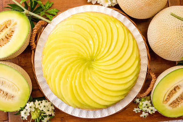 【キル フェ ボン】「特選 静岡県袋井産 クラウンメロンのタルト」クラウンメロンと相性のよい香り高いブランデーを合わせて