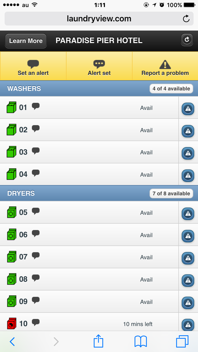 あと10分で乾燥機が終わるようです。こんな状況までスマートフォンで確認できるのですね。