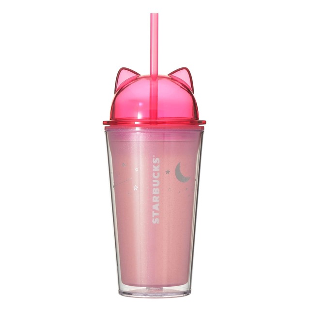 【スターバックス 2026ハロウィン】ハロウィン2026コールドカップタンブラーキャット473ml　2,800円（税込み）／ピンク色の猫耳のリッドが印象的なコールドカップタンブラー