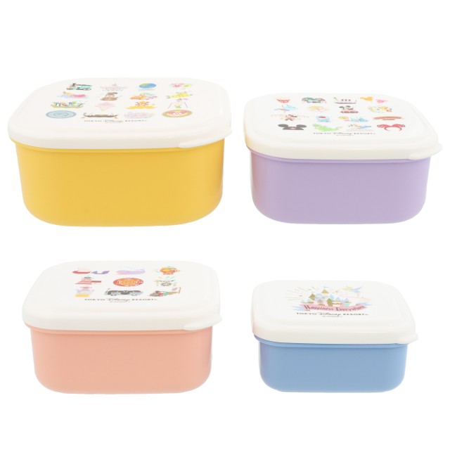 シール容器セット 1,900円｜L)縦約12×横約12×高さ約5.5cm、550ml、(M)縦約10.5×横約10.5×高さ約5cm、360ml、(S)縦約9×横約9×高さ約4.5cm、220ml、(SS)縦約7.5×横約7.5×高さ約4cm、115ml